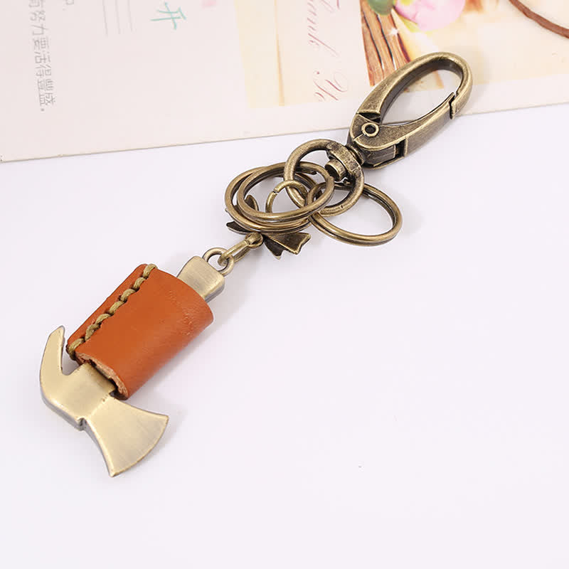 Cute Mini Hammer Bow Knot Leather Keychain