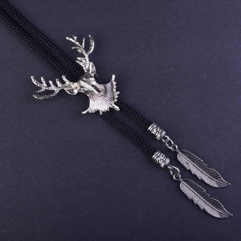 Delicated Crafted Deer Head Pendant Bolo Tie