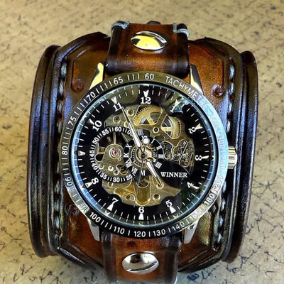 Men's Punk Steampunk Style Cuff Watch