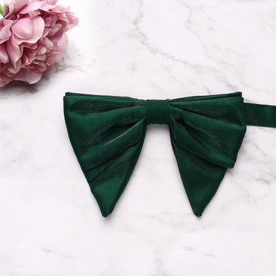 Men's Gloss Fabric Double Layered Oversized Pointed Bow Tie