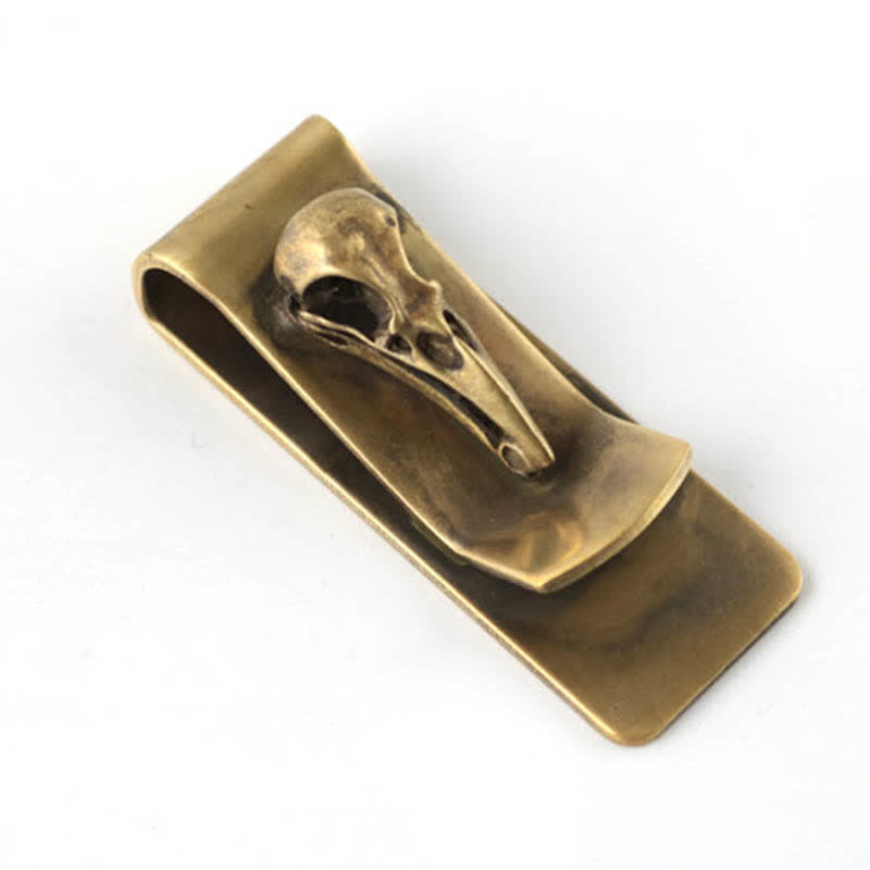 Portable Creative Brass Bird Skull Money Clip