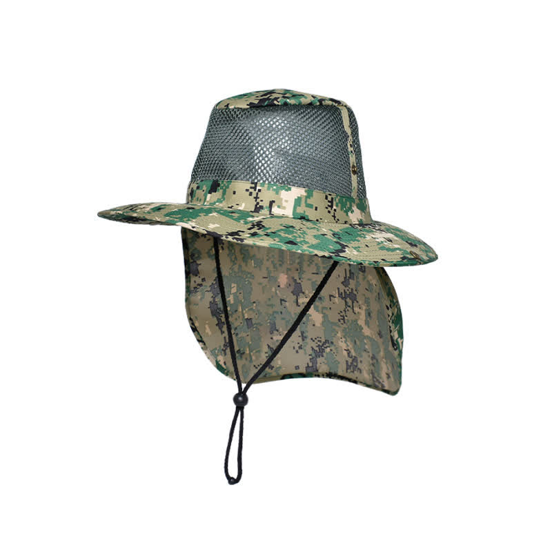 Men's Camouflage Sun Mesh Design Bucket Hat