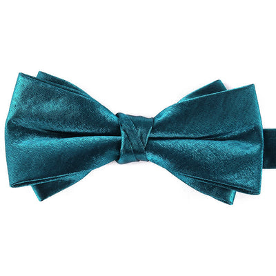 Men's Gloss Double Layer Solid Color Bow Tie