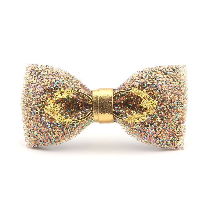 Men's Colorful Resin Rhinestone Golden Eyes Bow Tie