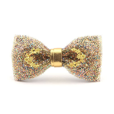 Men's Colorful Resin Rhinestone Golden Eyes Bow Tie