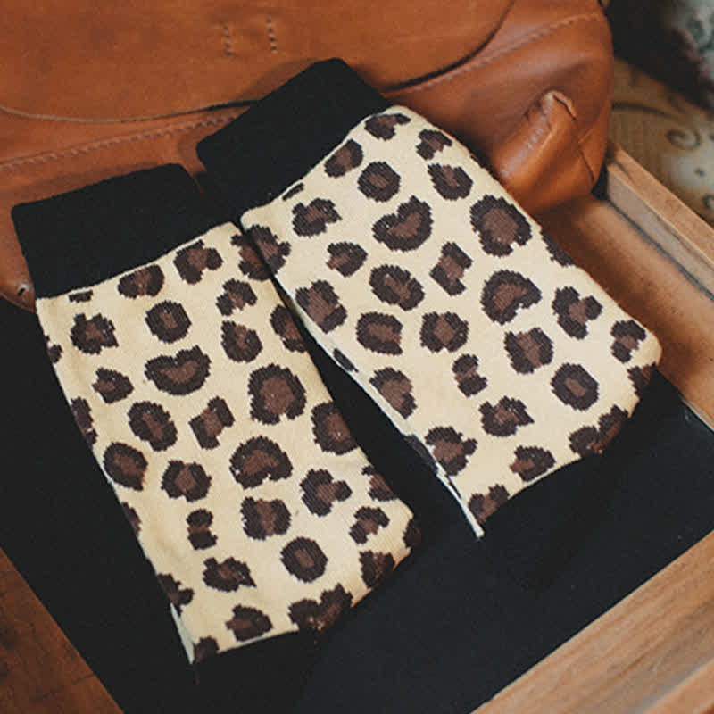 Men's Leopard Animal Print Crew Socks