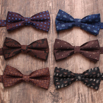 Men's Vintage Style Floral Striped Bow Tie