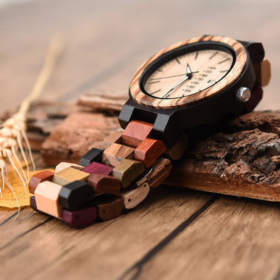 Men's Vintage Different Wood Wooden Watch