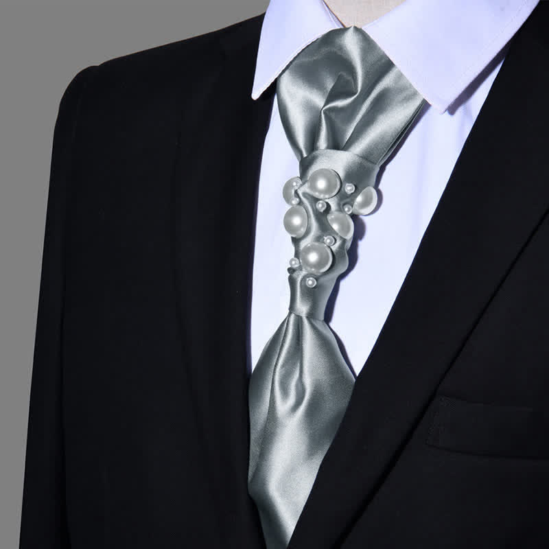 Men's Vintage Look Pearls Wedding Necktie