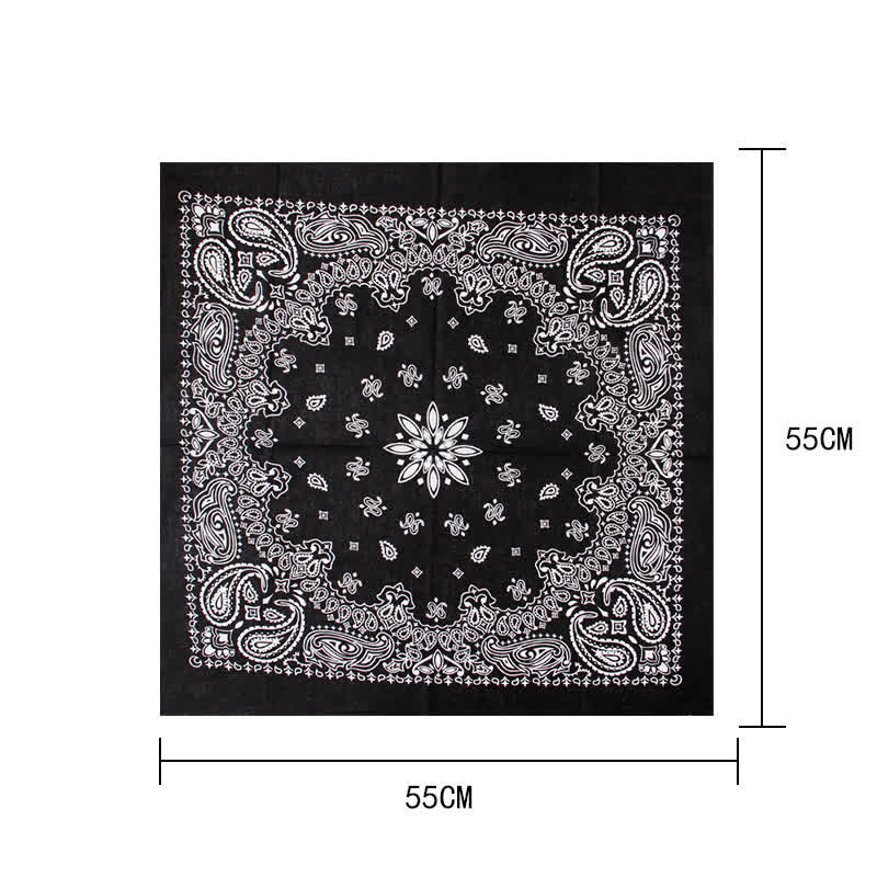 Fasion Paisley Printed Square Scarf with Scarf Buckle