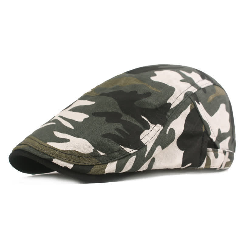 Camouflage Pattern Newsboy Flat Beret Hat