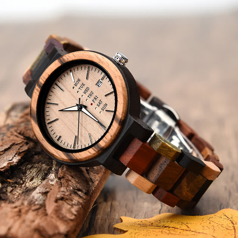 Men's Vintage Different Wood Wooden Watch