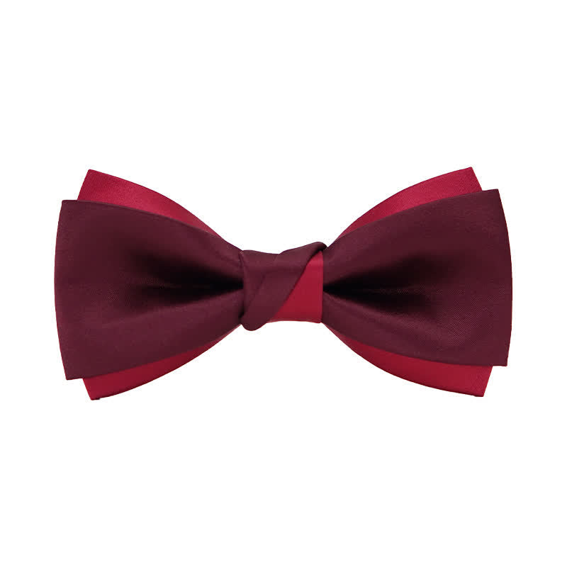 Men's Red Double Layered Formal Tuxedo Bow Tie