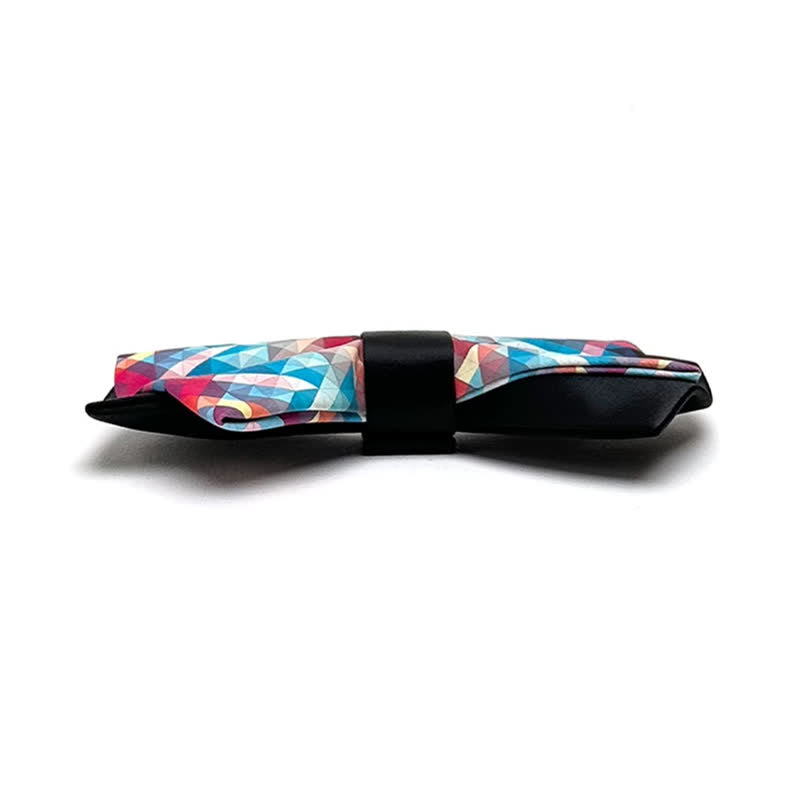 Men's Black Mercerized Fantasy Digital Print Bow Tie