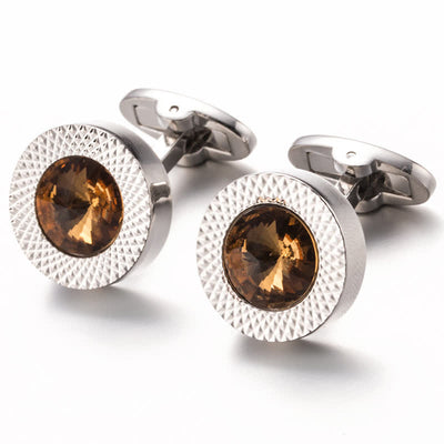 Men's Alluring Gemstone Crystal Cufflinks