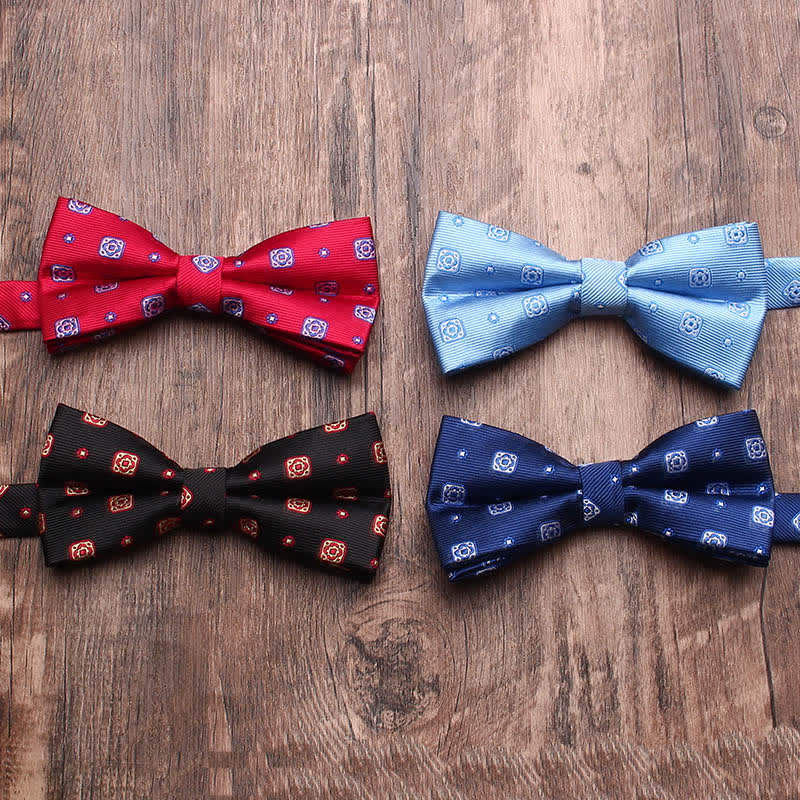 Men's Vintage Style Floral Striped Bow Tie