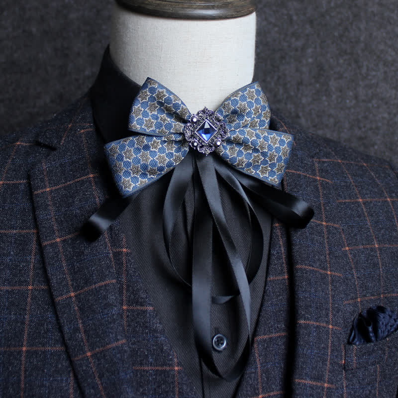 Classic British Style Ribbon Tassel Bow Tie