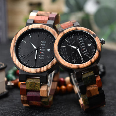 Men's Vintage Different Wood Wooden Watch