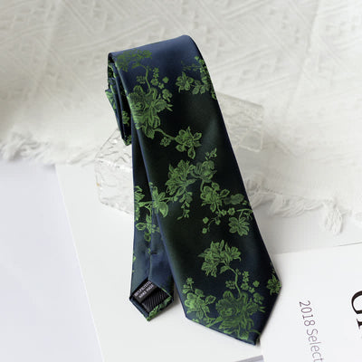 Men's Elegant Iris Floral Pattern Necktie