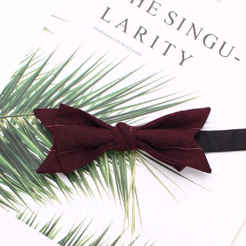 Men's Casual Striped Pointed Shape Wedding Bow Tie