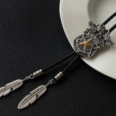 Eagle & Star Western Personalized Bolo Tie