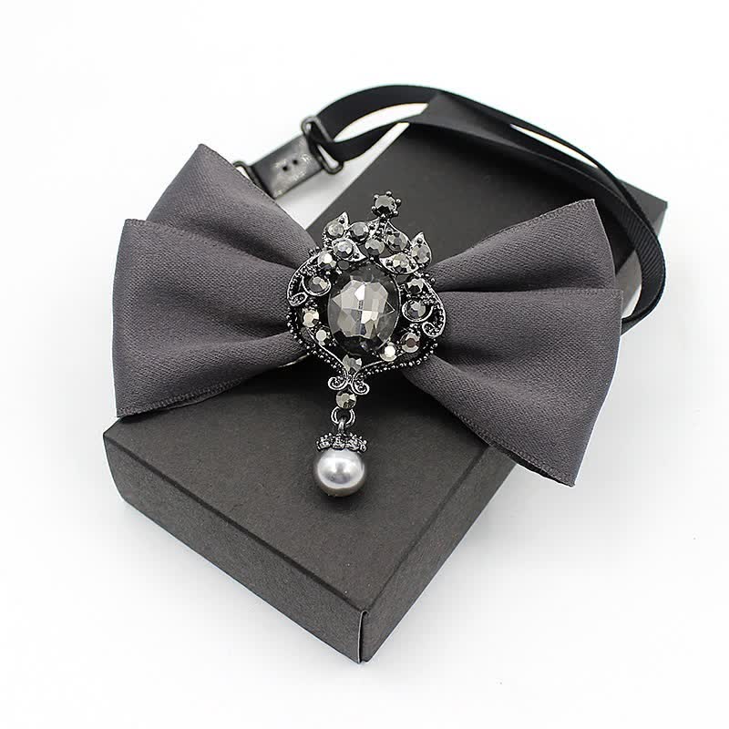 Kid's Dangle Crystal Applique Ornament Bow Tie