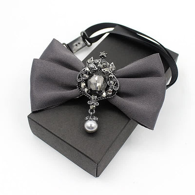 Kid's Dangle Crystal Applique Ornament Bow Tie