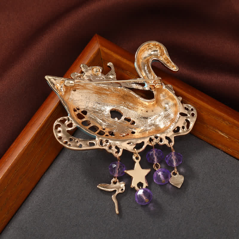 Women's Fairy Swan Tassels Hollow Brooch