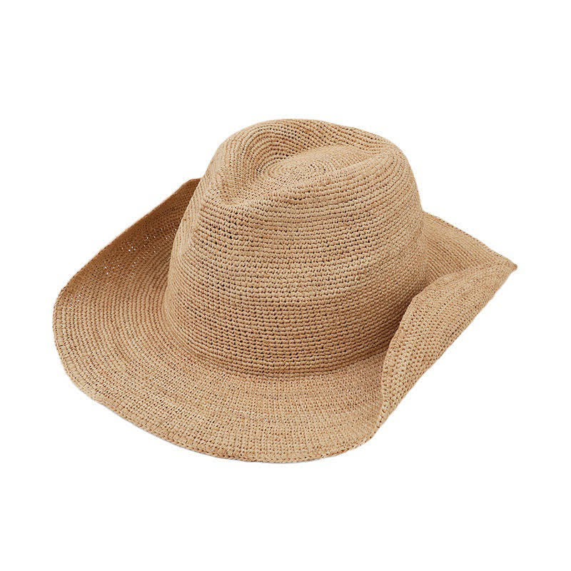 Outing Beach Sunshade Natural Raffia Straw Hat