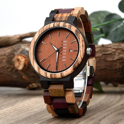 Men's Vintage Different Wood Wooden Watch