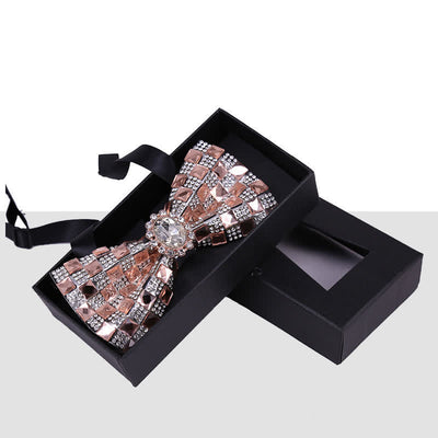 Men's Bright Beads Stone Rhinestone Bow Tie