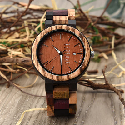 Men's Vintage Different Wood Wooden Watch