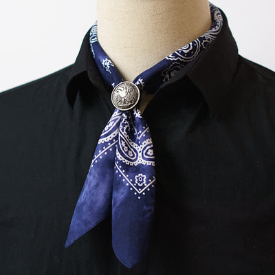 Paisley Acidwash Square Scarf with Scarf Buckle