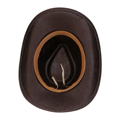 Longhorn Bull Vintage Imitation Leather Crack Cowboy Hat