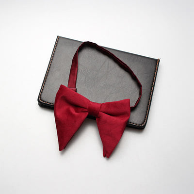 Men's Velvet Oversized Pointed Wedding Bow Tie