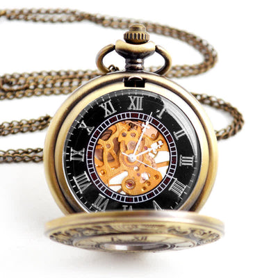 Classic Roman Numerals Antique Mechanical Pocket Watch