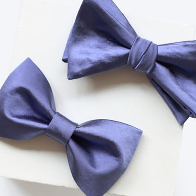 Men's Chic Blue Purple Solid Color Bow Tie