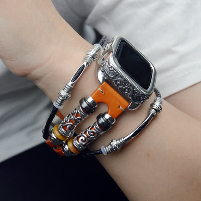 Multilayer Metal Cuff Retro Strap Watch Band