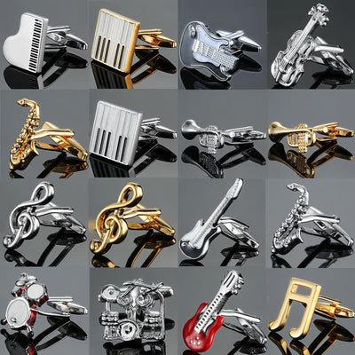 Men's Stylish Music Instrument Note Cufflinks