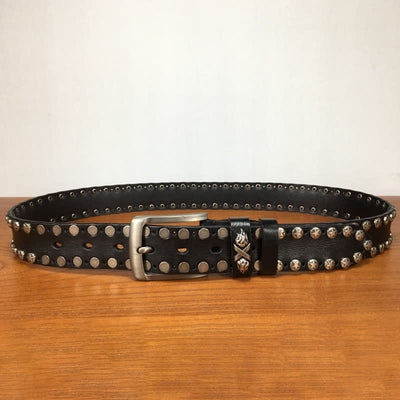 Punk Biker Rivet Studded Handmade Leather Belt