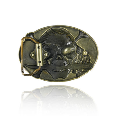 Men's DIY Pirate Skull Buckle Leather Belt