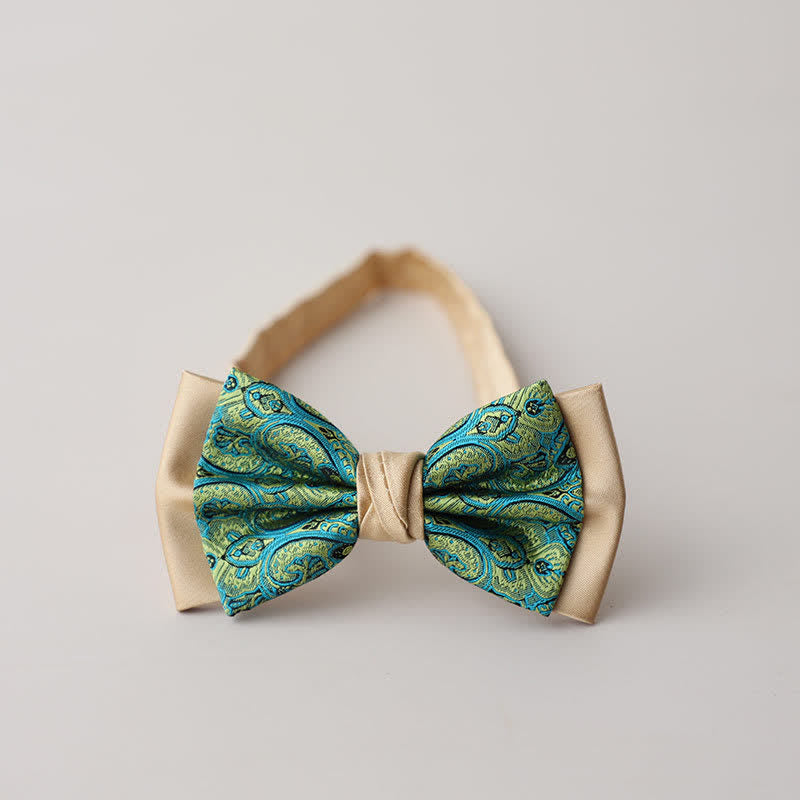 Men's Vintage Paisley Double Layered Bow Tie