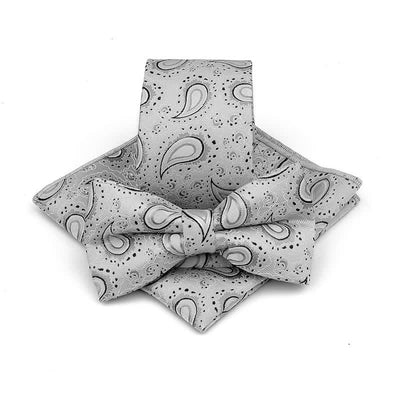 3Pcs Men's Cashew Flower Casual Bow Tie Necktie Set