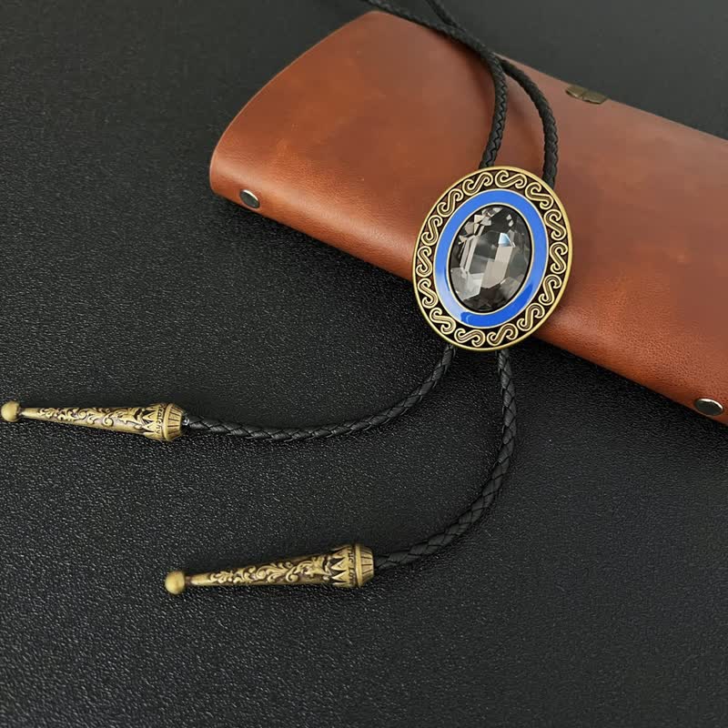 Western Style Middle Inlay Crystal Bolo Tie