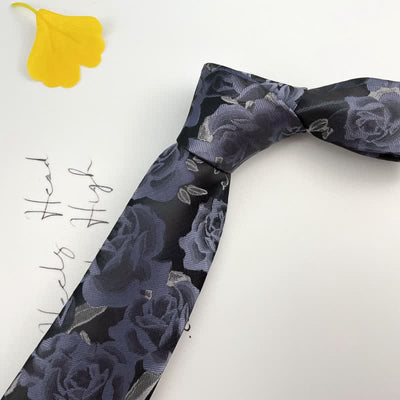 Men's Casual Personality Large Rose Floral Necktie