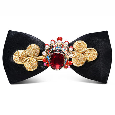 Men's Stylish Circle Decors Artificial Pearl Crystal Bow Tie