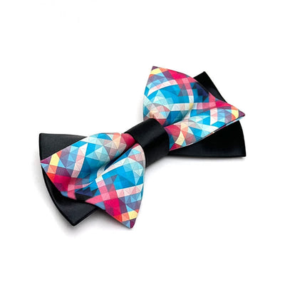 Men's Black Mercerized Fantasy Digital Print Bow Tie