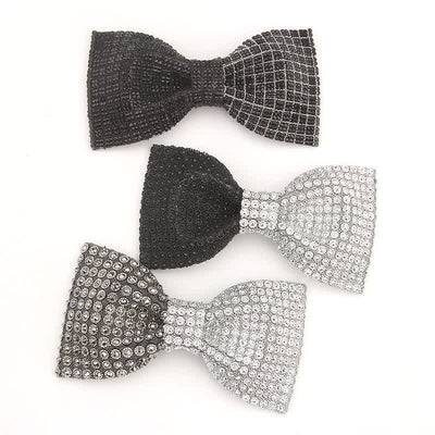 Men's Shiny Color Resin Rhinestone Block Bow Tie