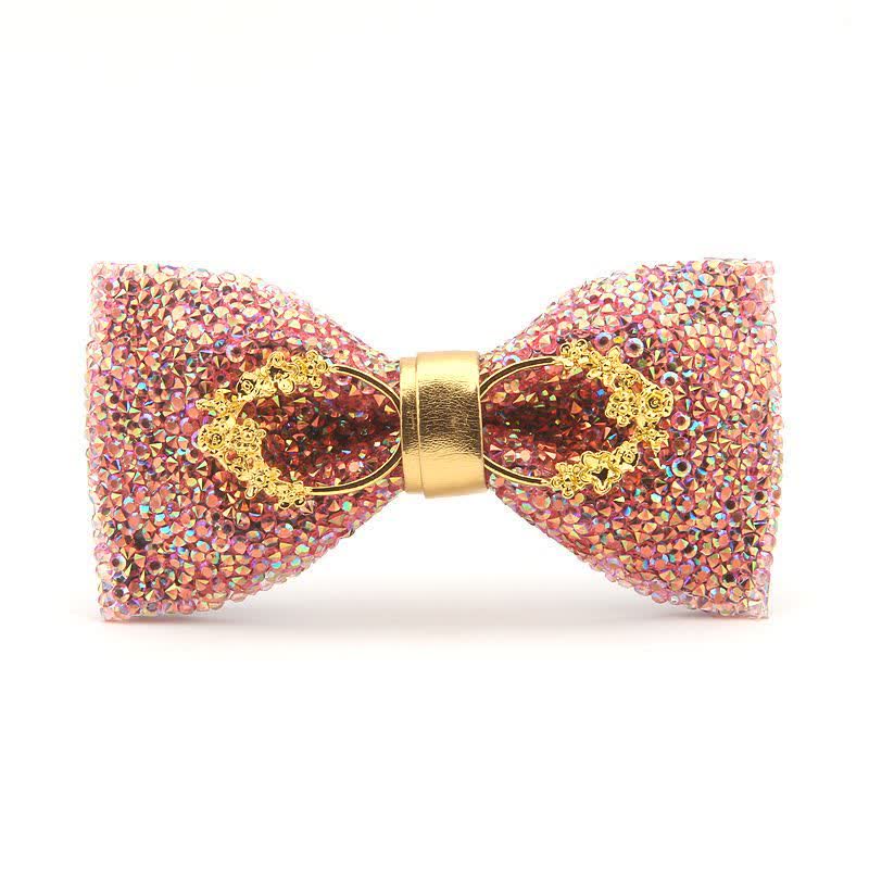 Men's Colorful Resin Rhinestone Golden Eyes Bow Tie