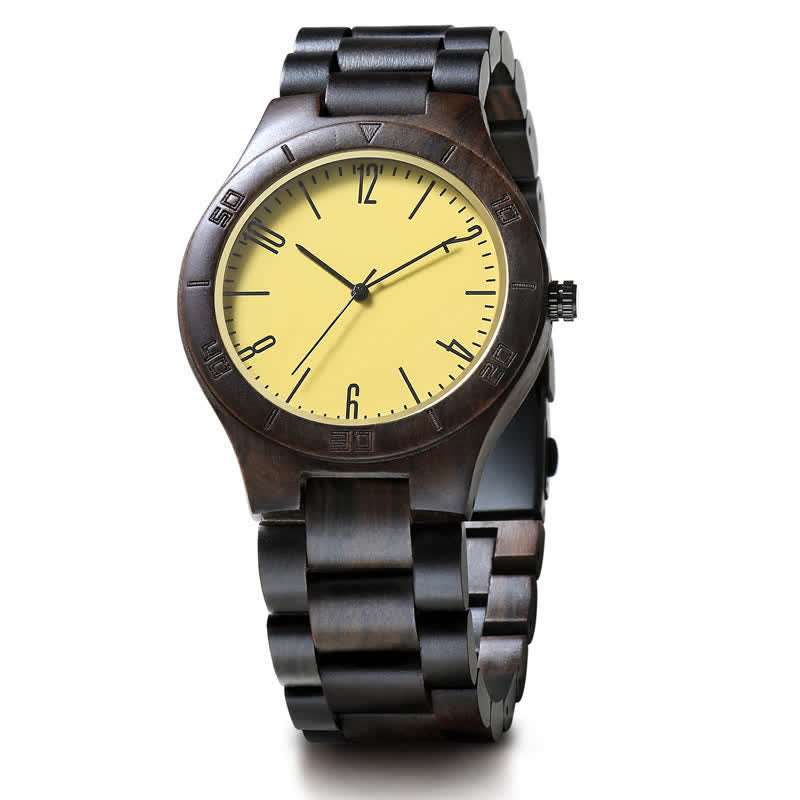 Men's Creative Two-Tone Quartz Wooden Watch